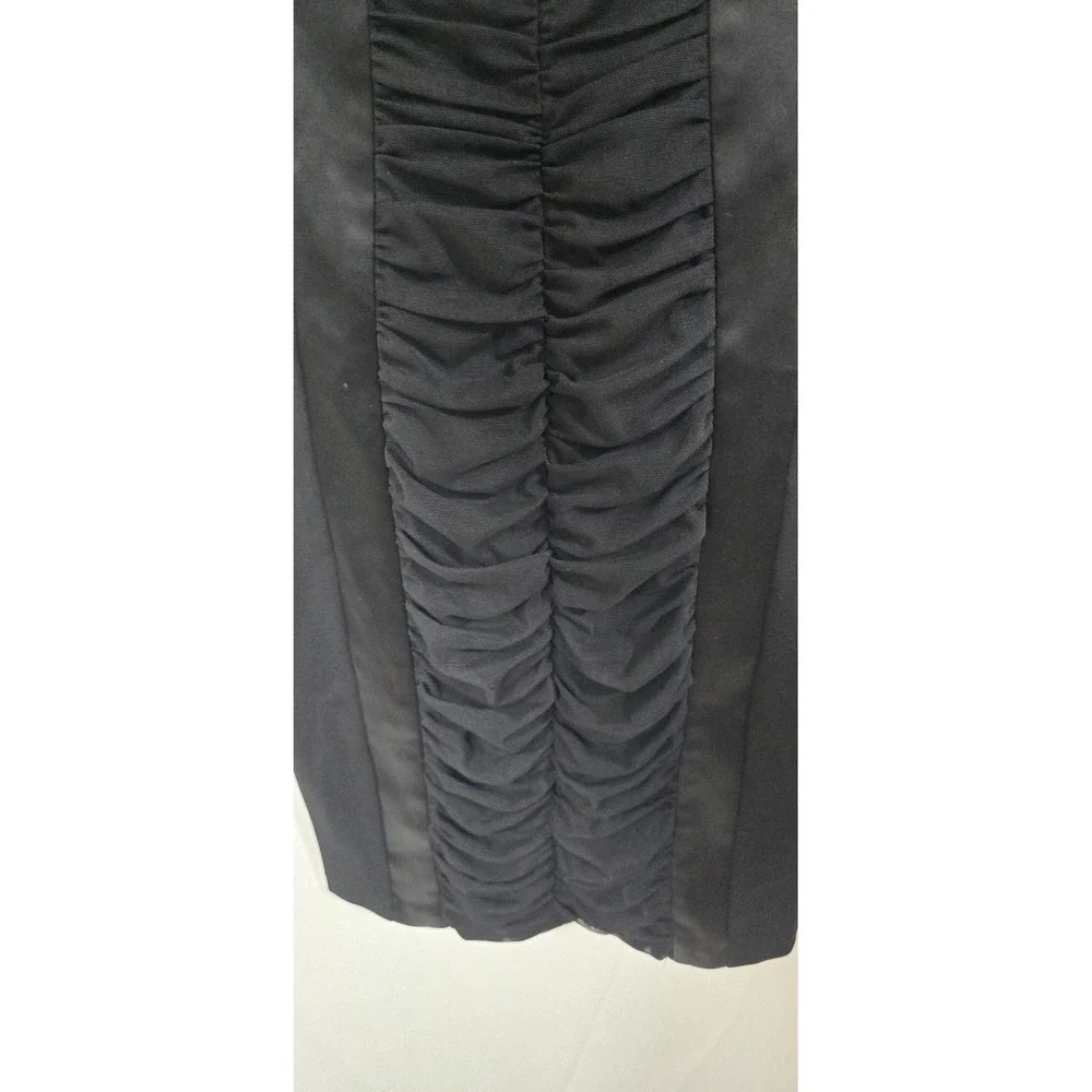 Y2K Cach's women 8 black mini dress bodycone cocktail mesh shoulders‎